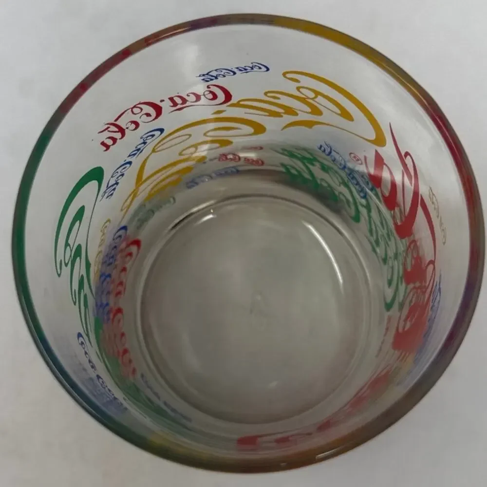 Cola Cola Red Green Yellow Blue Drinking Glass 4